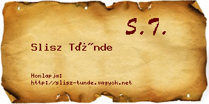 Slisz Tünde névjegykártya